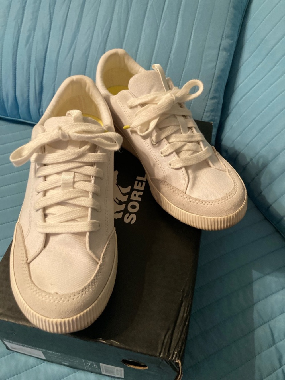Sorel Cream Canvas Low-Top Sneakers